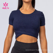 Wholesale Women′s Solid Color Gym Crop Top